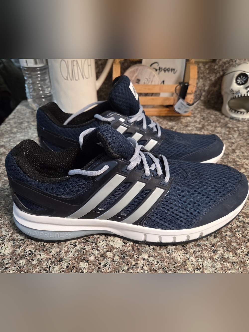 adidas Navy and Silver Mesh Athletic Sneakers